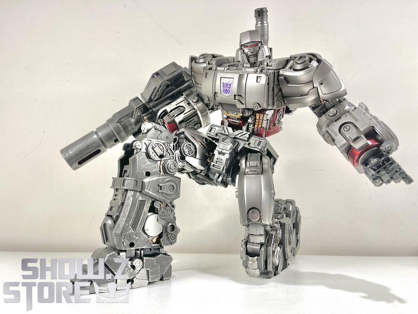 Gray Megatron mecha dynamic action jumping pose Gray Megatron mecha dynamic action jumping pose