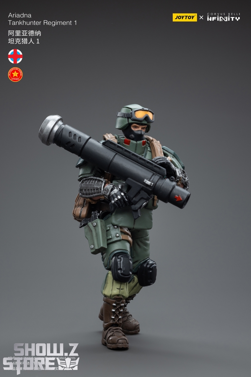 Action pose emphasizing anti-tank weapon positioning and readiness Action pose emphasizing anti-tank weapon positioning and readiness
