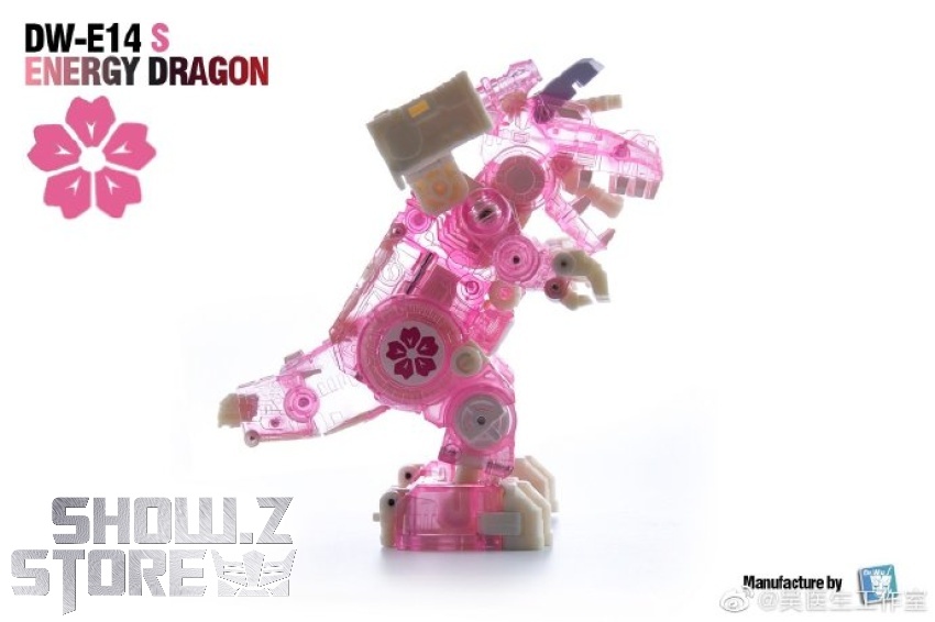 Pink DW-E14S Energy Dragon robot in dynamic combat stance configuration Pink DW-E14S Energy Dragon robot in dynamic combat stance configuration