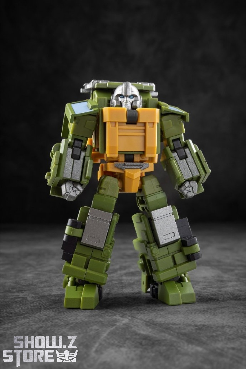 IronFactory Brawn green robot standing upright pose display IronFactory Brawn green robot standing upright pose display