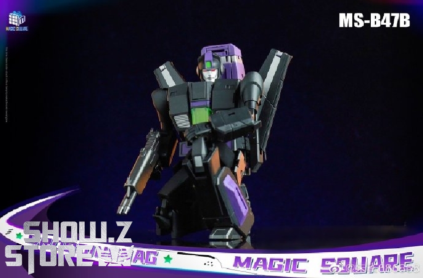Dark-colored combat robot with extendable wings and articulated limbs in action stance Dark-colored combat robot with extendable wings and articulated limbs in action stance