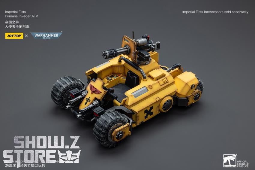 JoyToy Imperial Fists Invader ATV with detailed weapons systems and armored vehicle design JoyToy Imperial Fists Invader ATV with detailed weapons systems and armored vehicle design