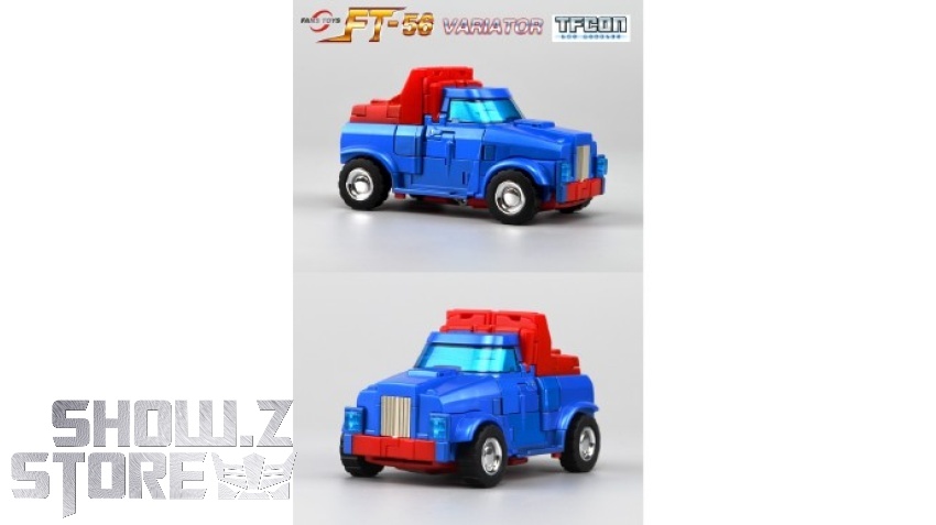 FansToys Variator Gears blue truck transformation angle view FansToys Variator Gears blue truck transformation angle view