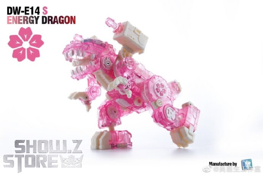Pink transparent Energy Dragon DW-E14S building blocks assembled together Pink transparent Energy Dragon DW-E14S building blocks assembled together