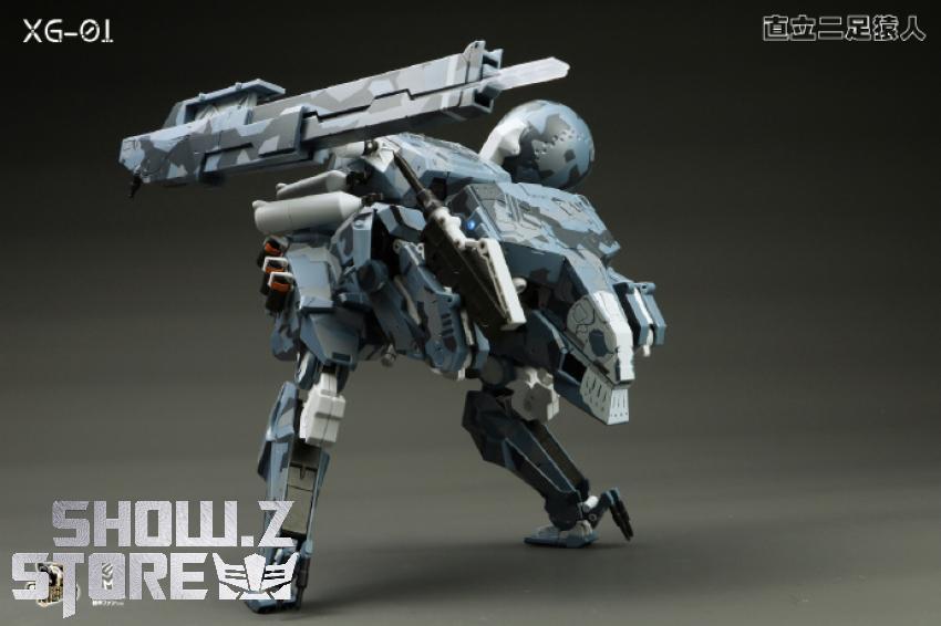 XG-01 mecha jumping pose rifle equipment displayed XG-01 mecha jumping pose rifle equipment displayed
