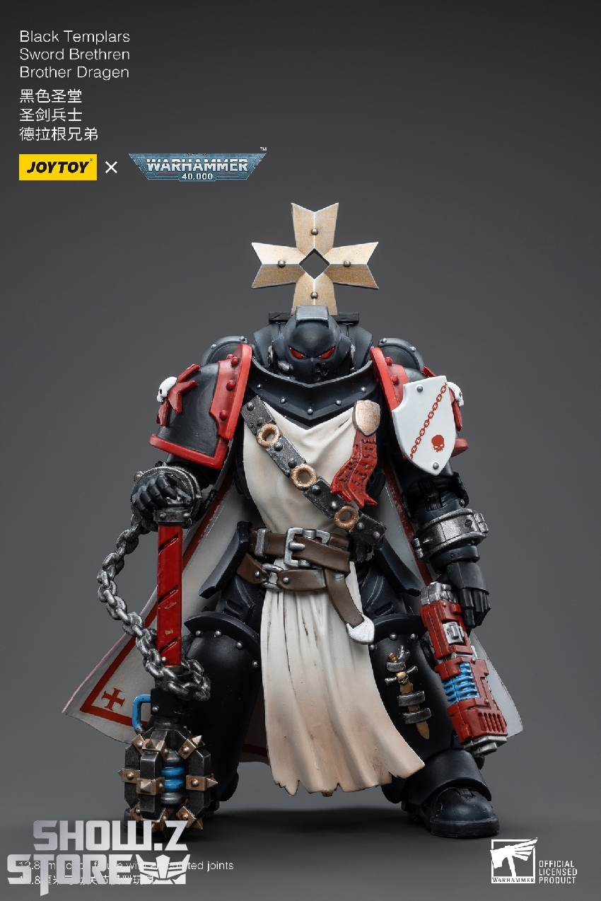 JoyToy Warhammer 40K Black Templars Sword Brethren knight warrior JoyToy Warhammer 40K Black Templars Sword Brethren knight warrior