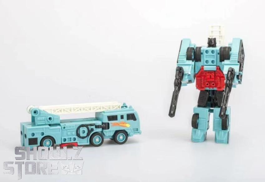 4th Party Transformers G1 Defensor combined robot in turquoise red and white robot mode 4th Party Transformers G1 Defensor combined robot in turquoise red and white robot mode
