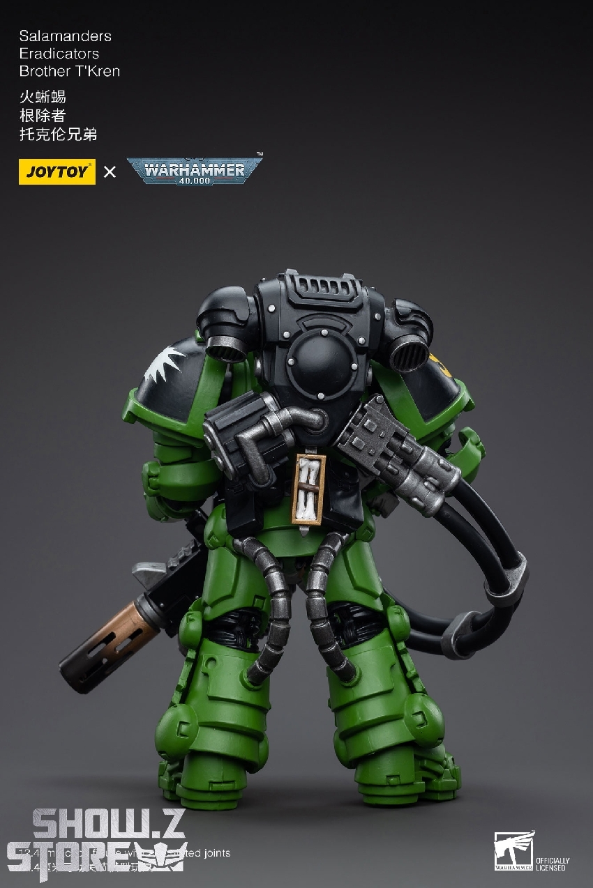 JoyToy 1/18 Salamanders Eradicators Brother TKron combat ready stance pose JoyToy 1/18 Salamanders Eradicators Brother TKron combat ready stance pose