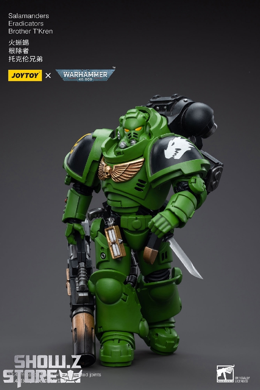 JoyToy 1/18 Salamanders Eradicators Brother TKron dual melta cannon detail JoyToy 1/18 Salamanders Eradicators Brother TKron dual melta cannon detail