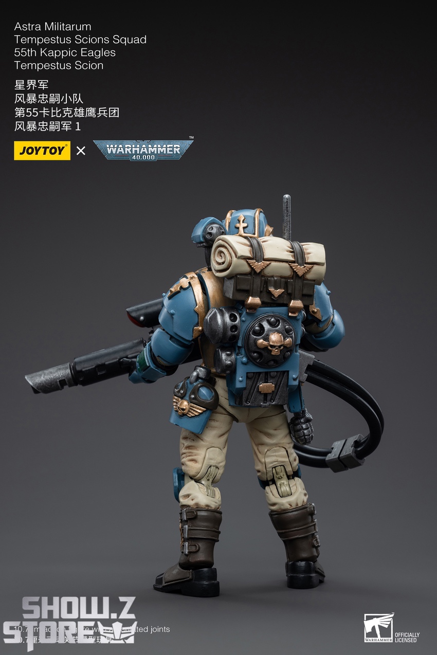 Tempestus Scion displayed with interchangeable weapon attachments and tactical accessories Tempestus Scion displayed with interchangeable weapon attachments and tactical accessories