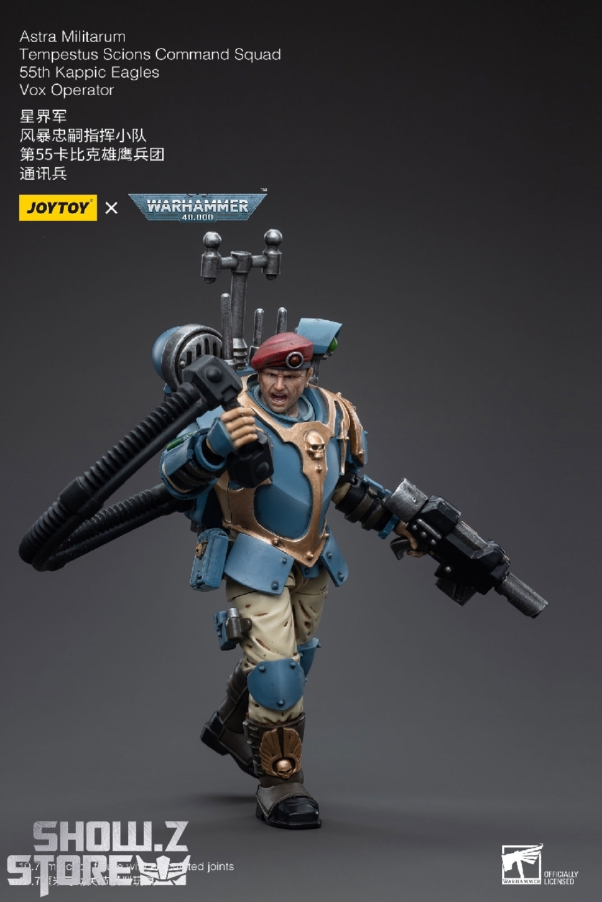 Warhammer 40K Scions Medic in blue combat armor with medical bag and equipment Warhammer 40K Scions Medic in blue combat armor with medical bag and equipment