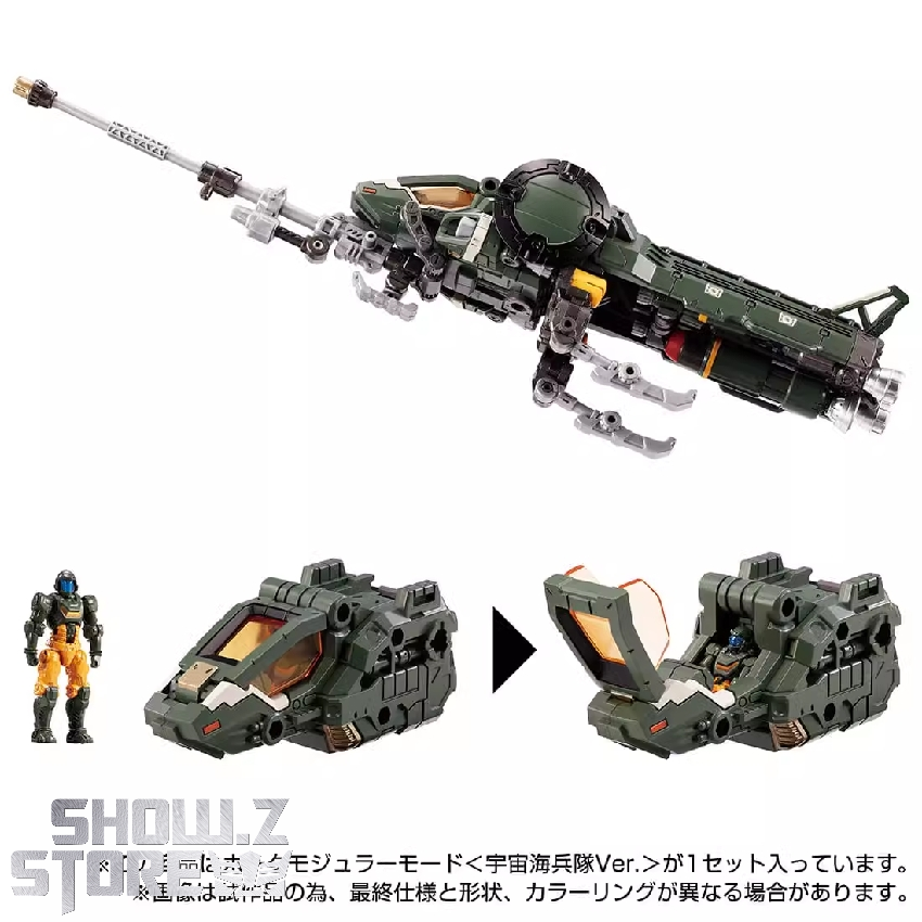 Compact transformation showing green jet fighter with small figure and multi-configuration battle mode Compact transformation showing green jet fighter with small figure and multi-configuration battle mode