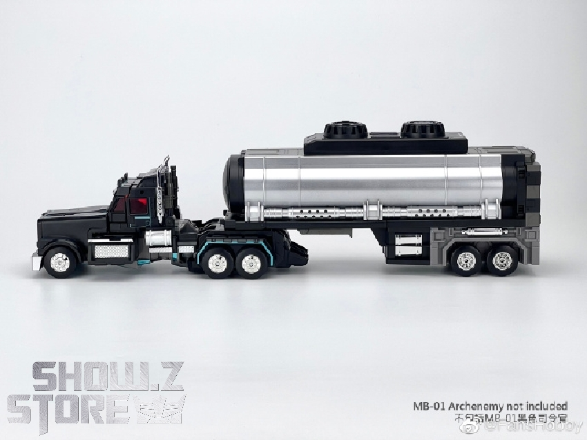 MB-01 Archenemy Optimus Prime black truck with silver tanker MB-01 Archenemy Optimus Prime black truck with silver tanker