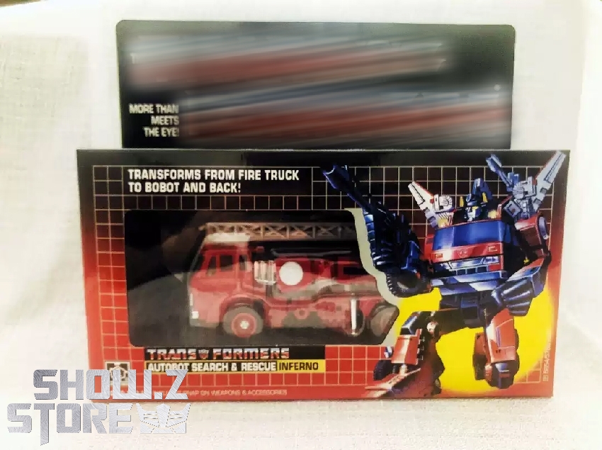 Original G1 Inferno red orange robot fire truck transformation mode Original G1 Inferno red orange robot fire truck transformation mode