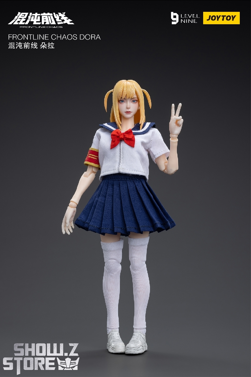Blonde Dora figure with dual weapons configuration and full tactical loadout shown Blonde Dora figure with dual weapons configuration and full tactical loadout shown