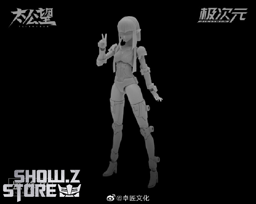 Female warrior holding large spear weapon in action stance Female warrior holding large spear weapon in action stance