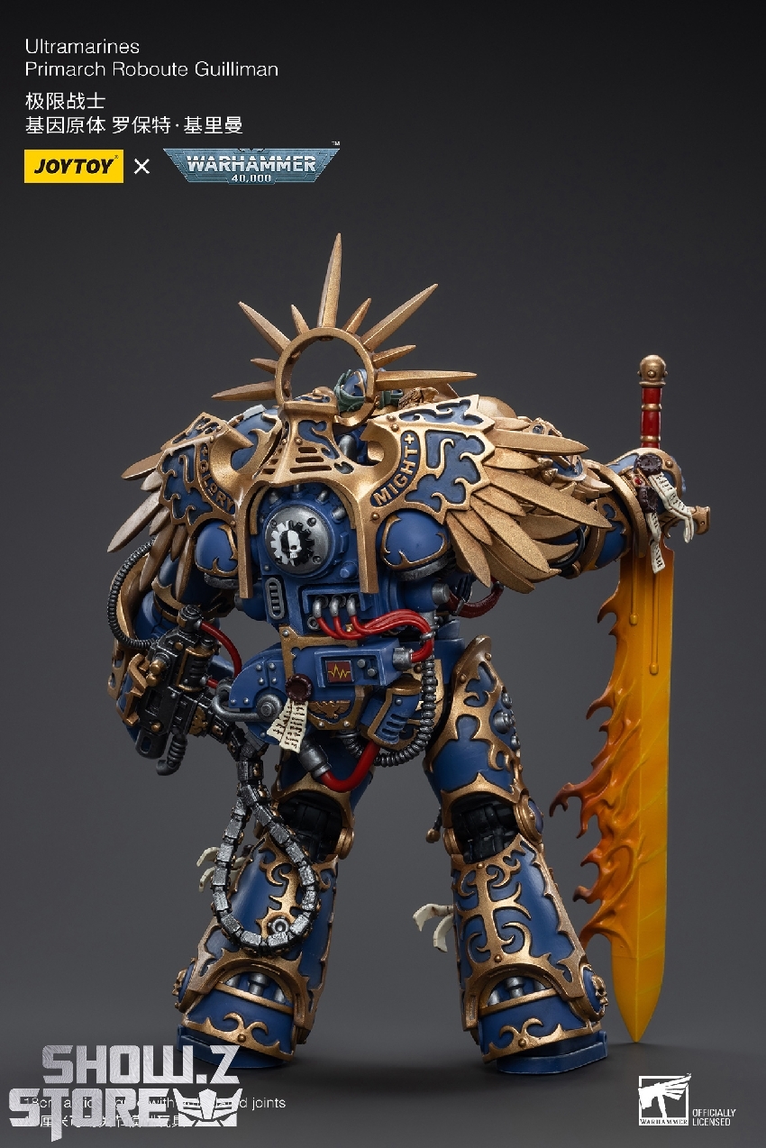 Primaris space marine figure in commanding warrior stance Primaris space marine figure in commanding warrior stance