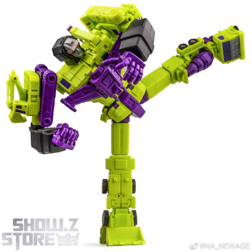 Combination of all six Devastator robots shown assembled and separated Combination of all six Devastator robots shown assembled and separated