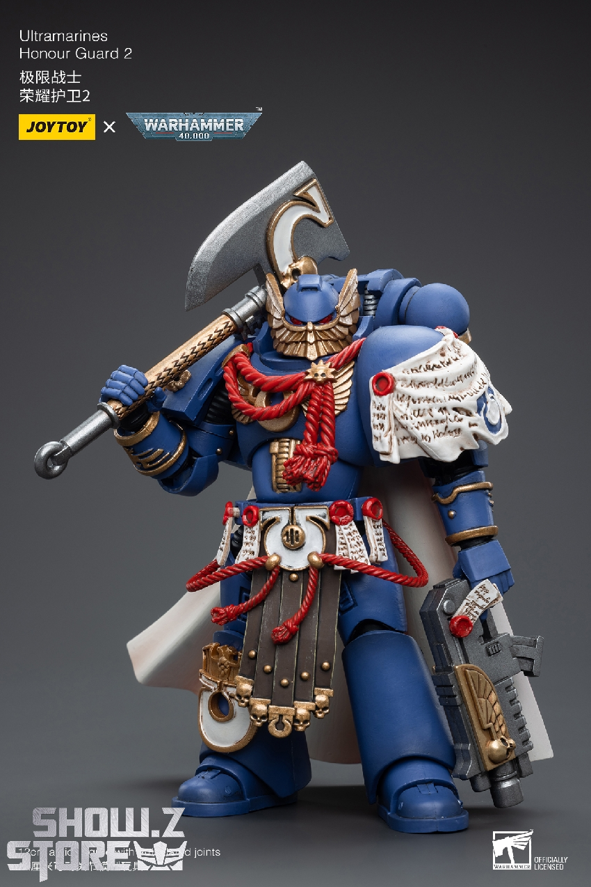 Ultramarines guardian Space Marine in ceremonial armor with handcrafted detail Ultramarines guardian Space Marine in ceremonial armor with handcrafted detail