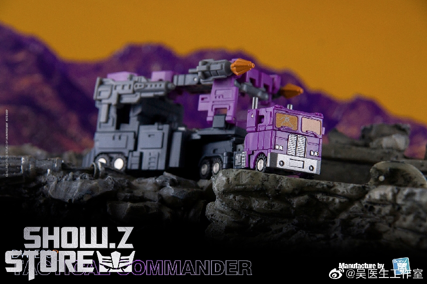 Dr.Wu purple Tactical Commander Ultra Magnus robot in robot form on rocky terrain Dr.Wu purple Tactical Commander Ultra Magnus robot in robot form on rocky terrain
