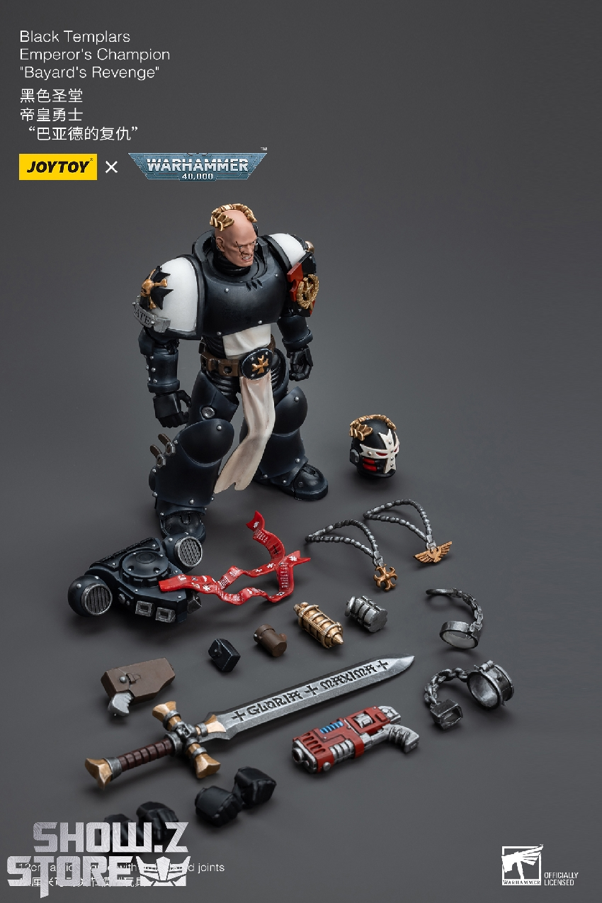 Warhammer 40K Emperors Champion in black and gold warrior armor stance Warhammer 40K Emperors Champion in black and gold warrior armor stance