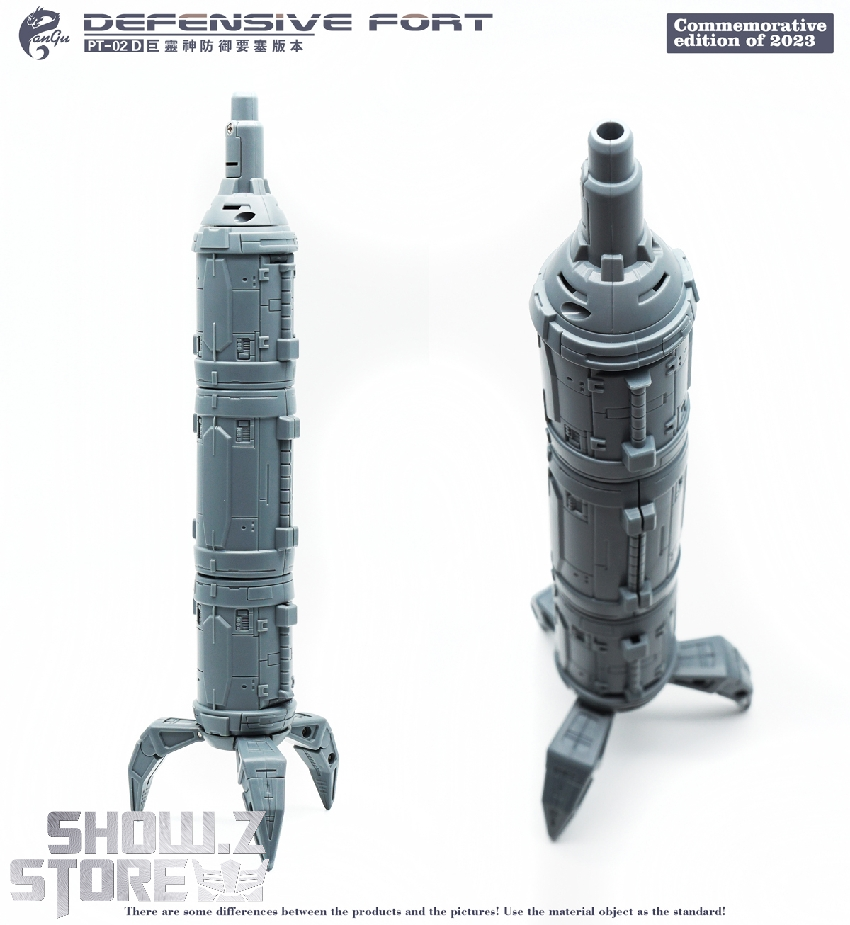 Missile fortress base components displaying stackable modular construction design Missile fortress base components displaying stackable modular construction design