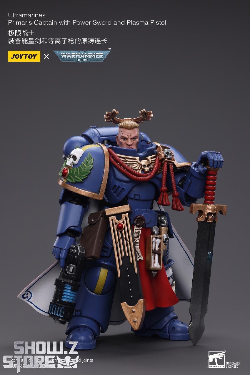 Dynamic angle of captain with red cloak and ornate weaponry Dynamic angle of captain with red cloak and ornate weaponry