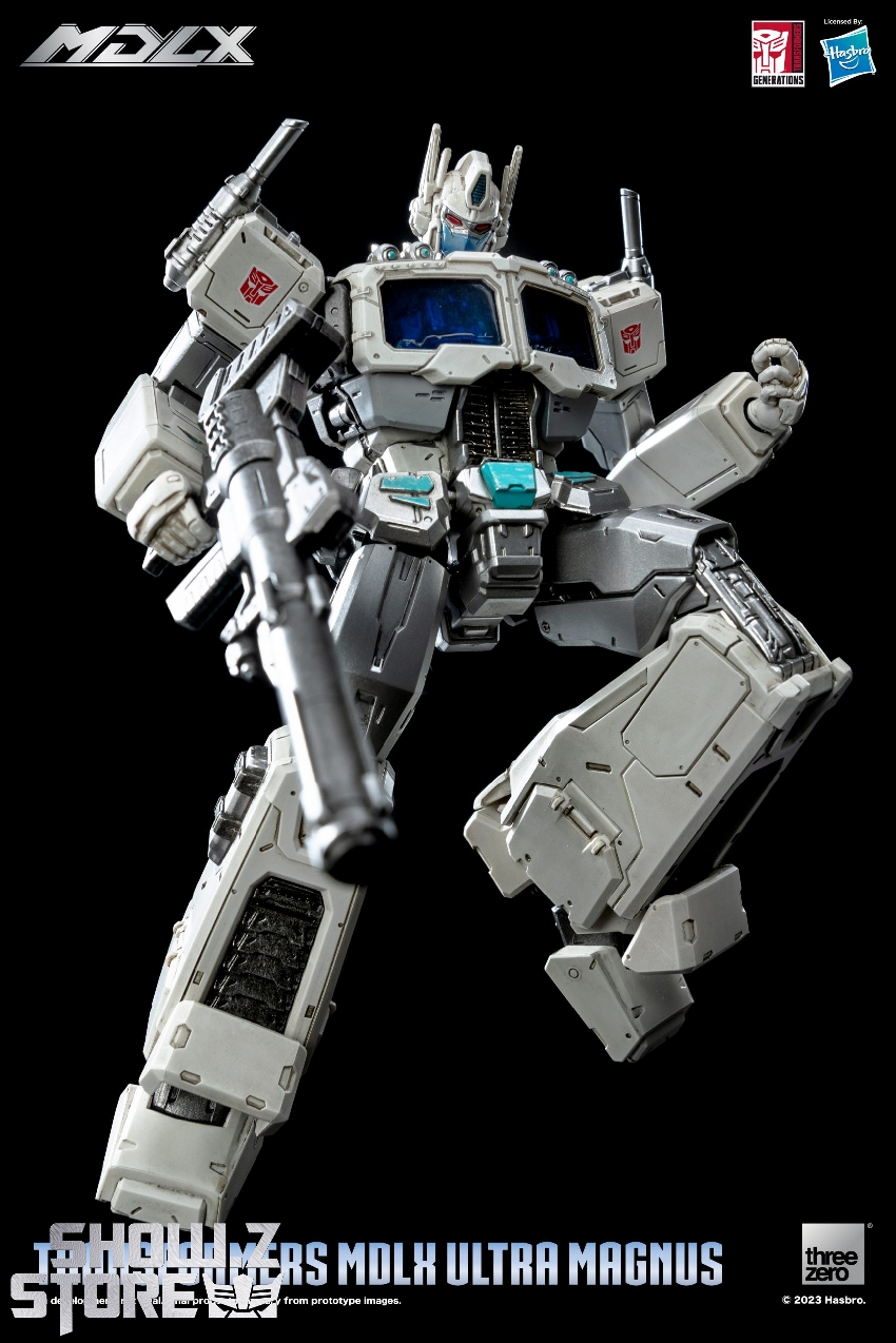 White blue and grey Ultra Magnus robot in standing combat-ready pose from multiple angles White blue and grey Ultra Magnus robot in standing combat-ready pose from multiple angles