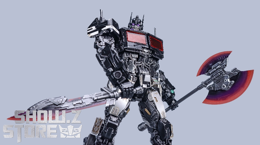 Complex transformation robot with extended arm weapons and armor panels Complex transformation robot with extended arm weapons and armor panels