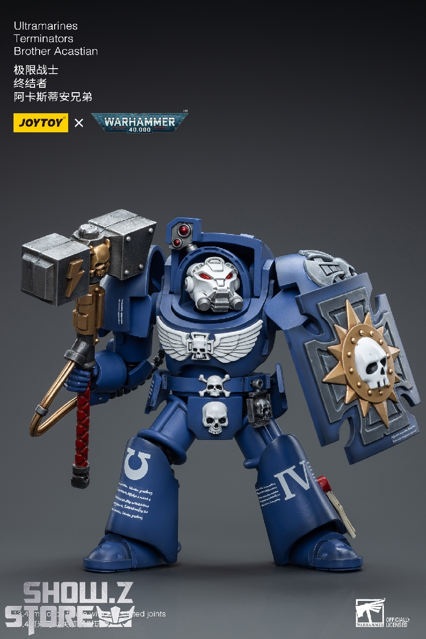 Detailed terminator armor showing weapons and tactical marine gear Detailed terminator armor showing weapons and tactical marine gear