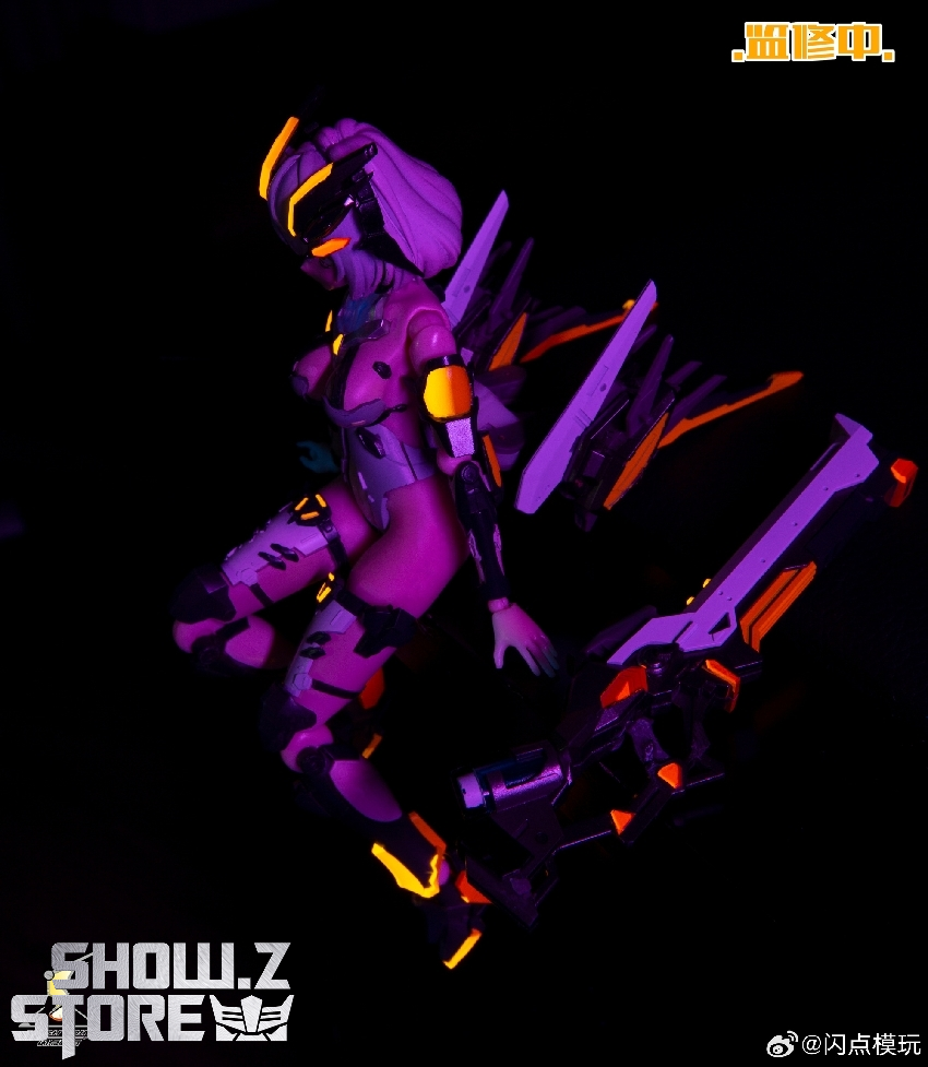 Flash Point LingJi Kenai purple variant mecha girl action position Flash Point LingJi Kenai purple variant mecha girl action position
