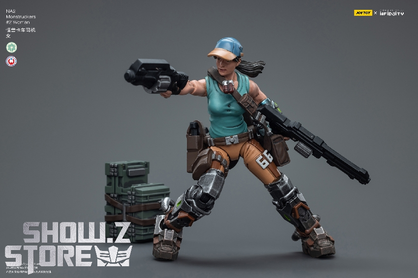 Tactical soldier figure in teal vest with brown cargo gear and weapons Tactical soldier figure in teal vest with brown cargo gear and weapons