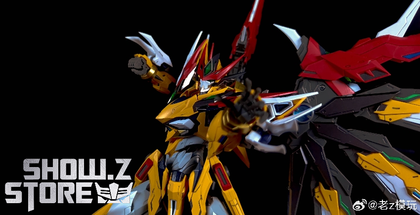 Mecha character with spiked accessories and weapon configuration Mecha character with spiked accessories and weapon configuration