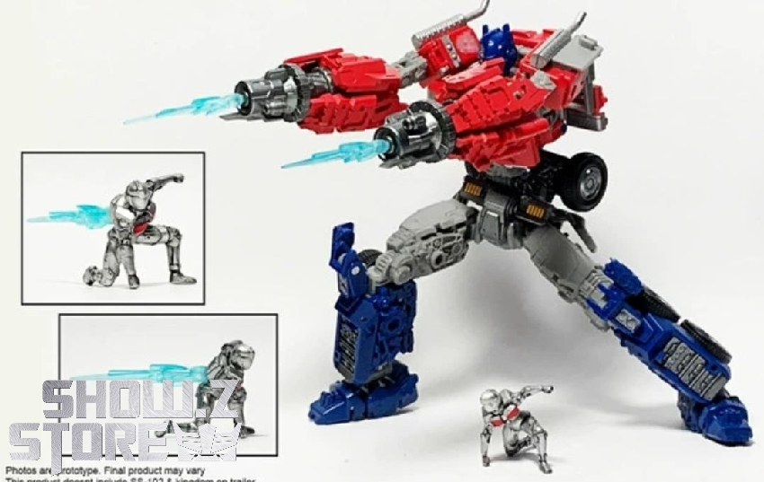 DNA Design DK-44 red and blue upgraded Optimus Prime robot form with energon rifle DNA Design DK-44 red and blue upgraded Optimus Prime robot form with energon rifle
