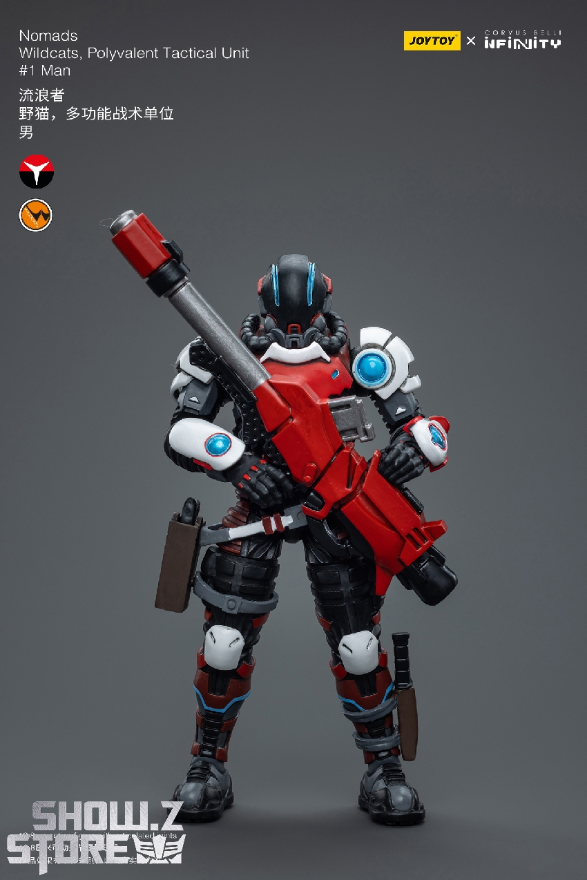 Tactical character in red suit with dual red weapon systems Tactical character in red suit with dual red weapon systems