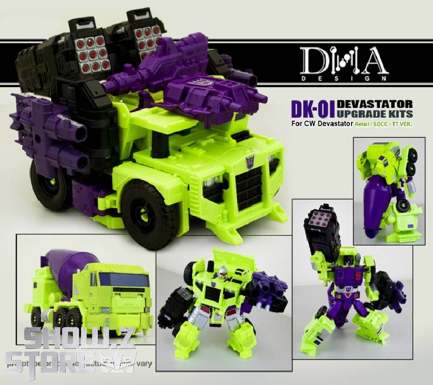 Bright green and purple upgrade parts for transformer assembly Bright green and purple upgrade parts for transformer assembly