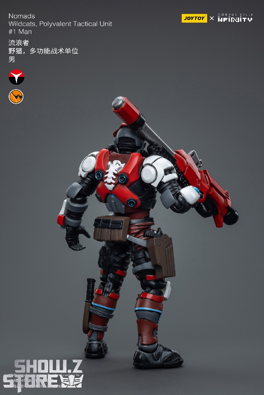 Military operator in red armor with large assault rifle displayed Military operator in red armor with large assault rifle displayed