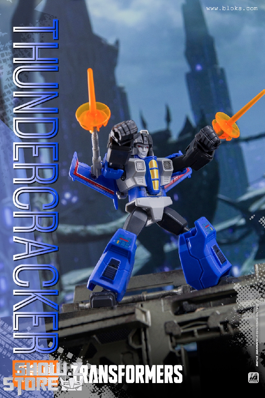 Blokees Transformers Galaxy robot in mid-action stance with extended arms Blokees Transformers Galaxy robot in mid-action stance with extended arms
