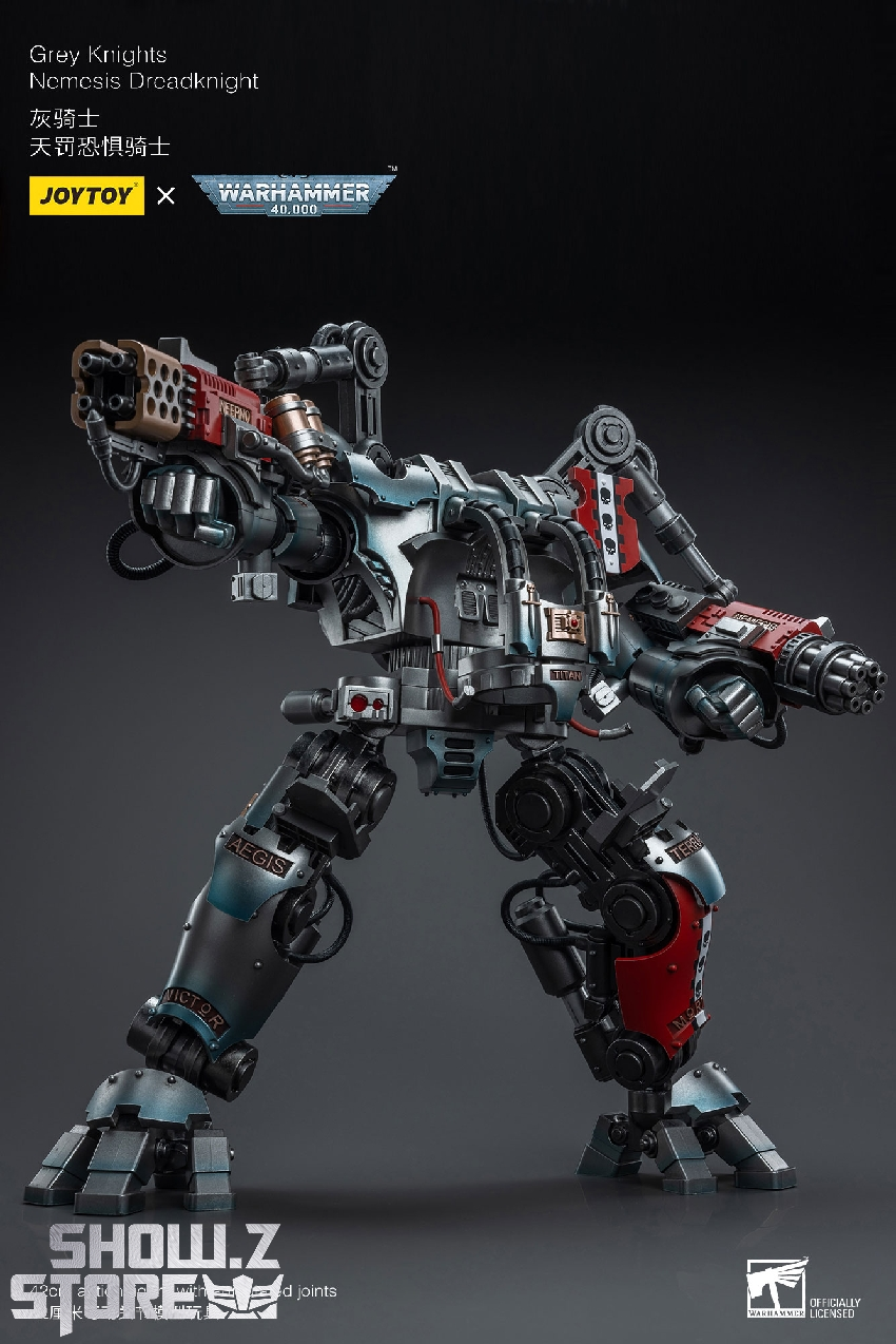 Warhammer 40K Nemesis Dreadknight collectible figure with red accent details Warhammer 40K Nemesis Dreadknight collectible figure with red accent details