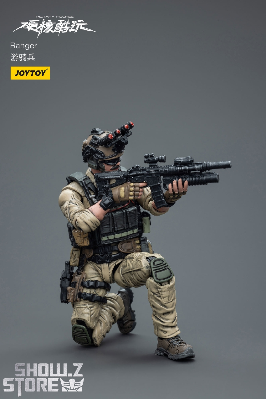 Tactical soldier figure in tan combat uniform with full gear loadout Tactical soldier figure in tan combat uniform with full gear loadout