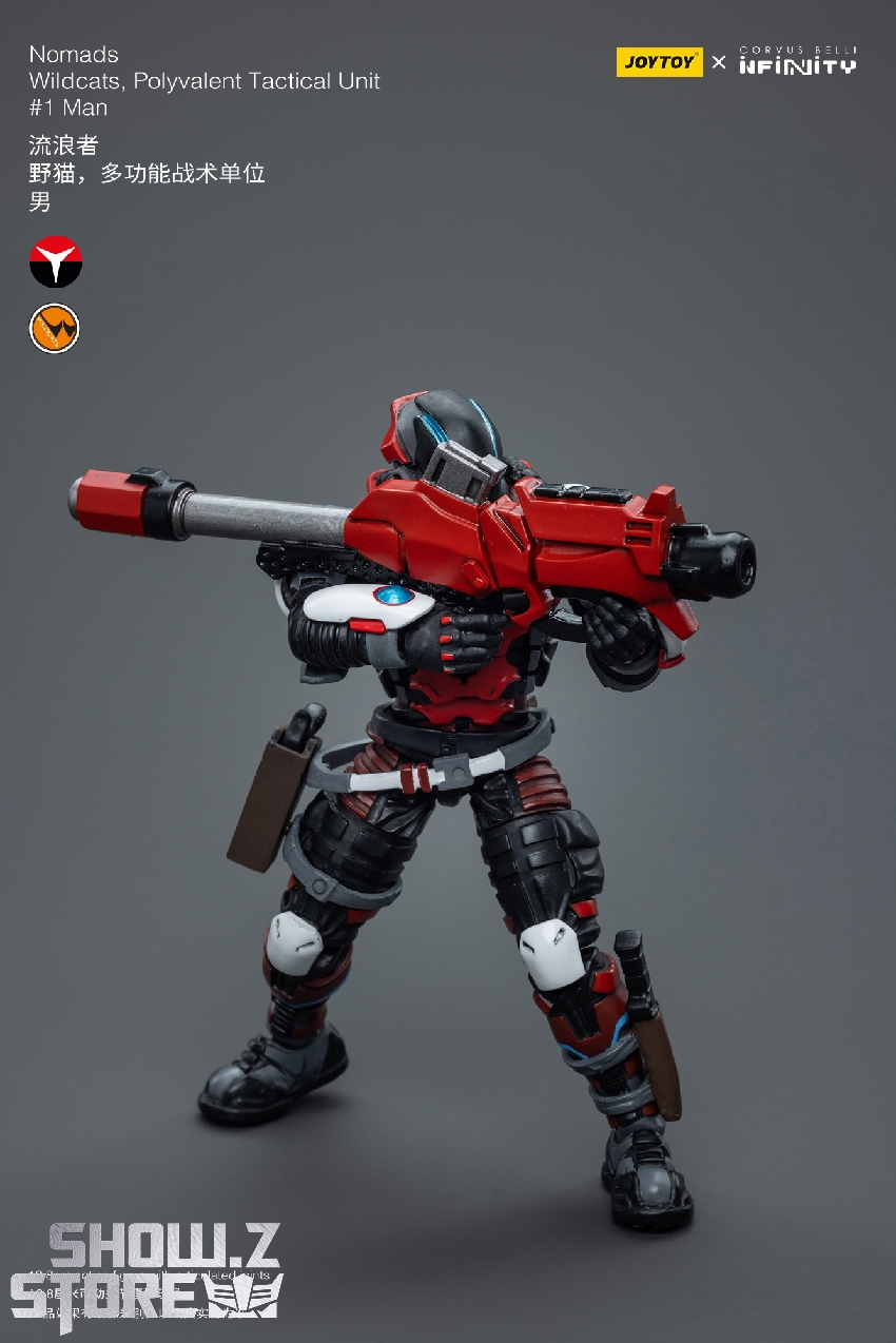 Red-armored soldier with dual red weapons in tactical stance Red-armored soldier with dual red weapons in tactical stance