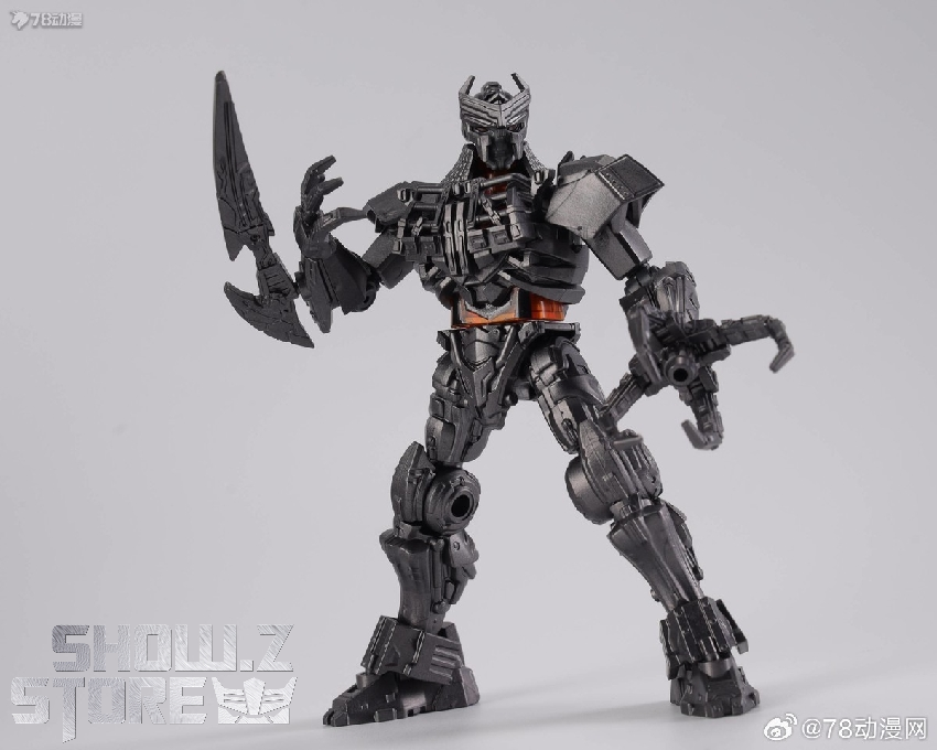 Blokees Transformers Bumblebee black and gold robot with articulated limbs displayed Blokees Transformers Bumblebee black and gold robot with articulated limbs displayed