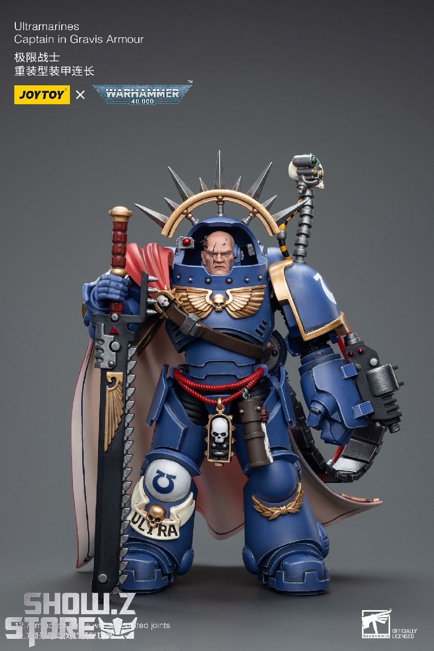 Warhammer 40K Ultramarines Captain action figure with intricate armor plating and weapons Warhammer 40K Ultramarines Captain action figure with intricate armor plating and weapons