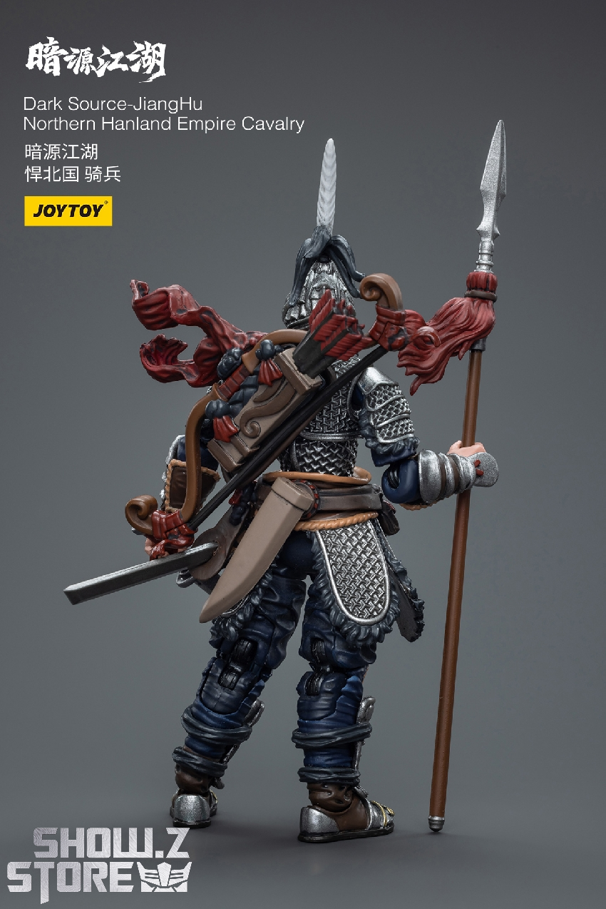 Fantasy warrior collectible featuring ornate red and black costume with traditional weapon design Fantasy warrior collectible featuring ornate red and black costume with traditional weapon design