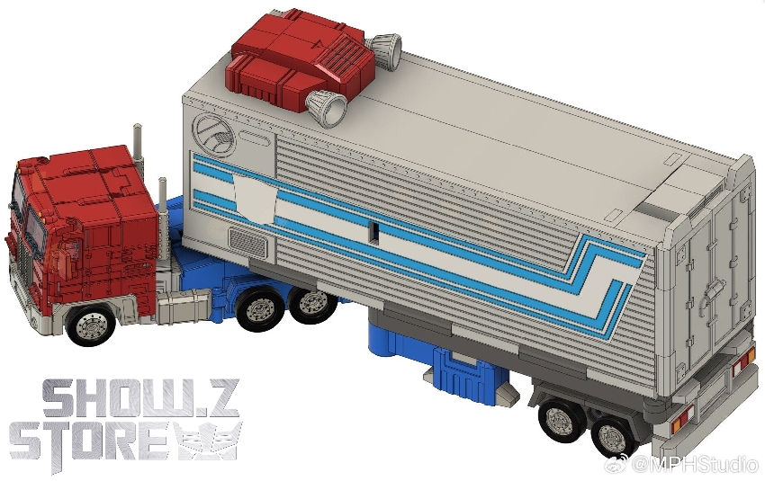 Blue and red truck trailer unit for Optimus Prime transformation toys Blue and red truck trailer unit for Optimus Prime transformation toys