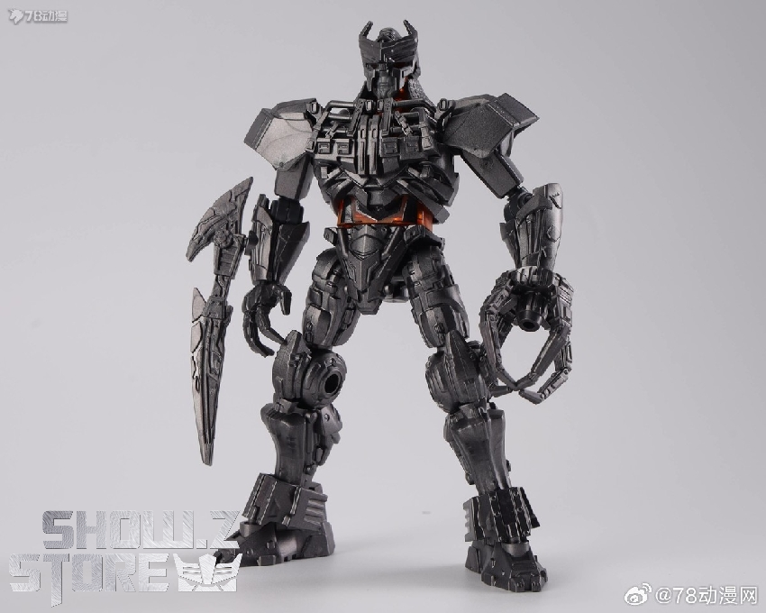 Blokees Transformers Bumblebee dark colored transformer robot standing on base Blokees Transformers Bumblebee dark colored transformer robot standing on base