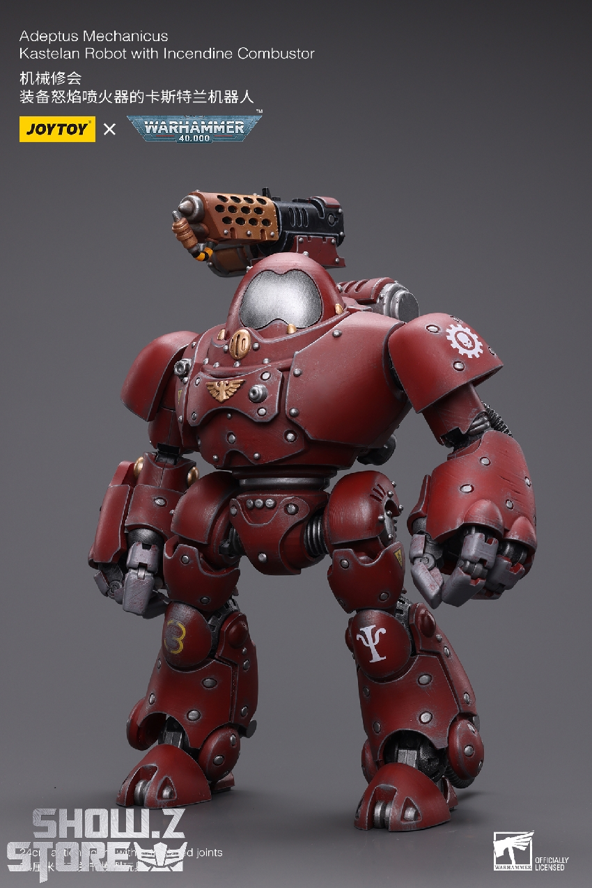 Industrial steampunk-style robot collectible with weathered red paint and intricate detailing Industrial steampunk-style robot collectible with weathered red paint and intricate detailing