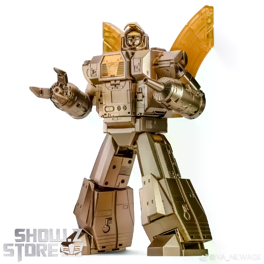 Gold and cream Omega Supreme with articulated yellow wings Gold and cream Omega Supreme with articulated yellow wings