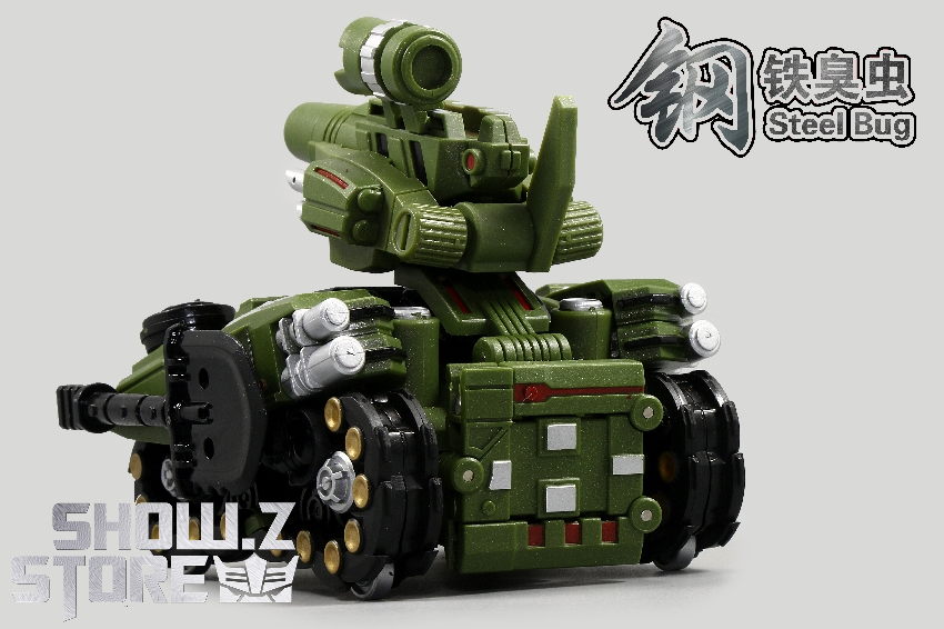 Transformed configuration displaying full robot mode with all weaponry visible Transformed configuration displaying full robot mode with all weaponry visible