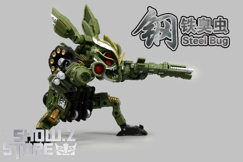 TF Dream Factory Steel Bug green insect robot with mounted cannon turrets vehicle form TF Dream Factory Steel Bug green insect robot with mounted cannon turrets vehicle form